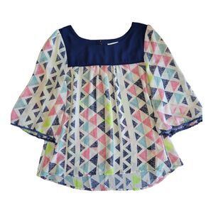 Umgee 3/4 sleeve Boho Flowy Blouse Size L